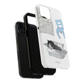 Phone case with a cat design on a white background
