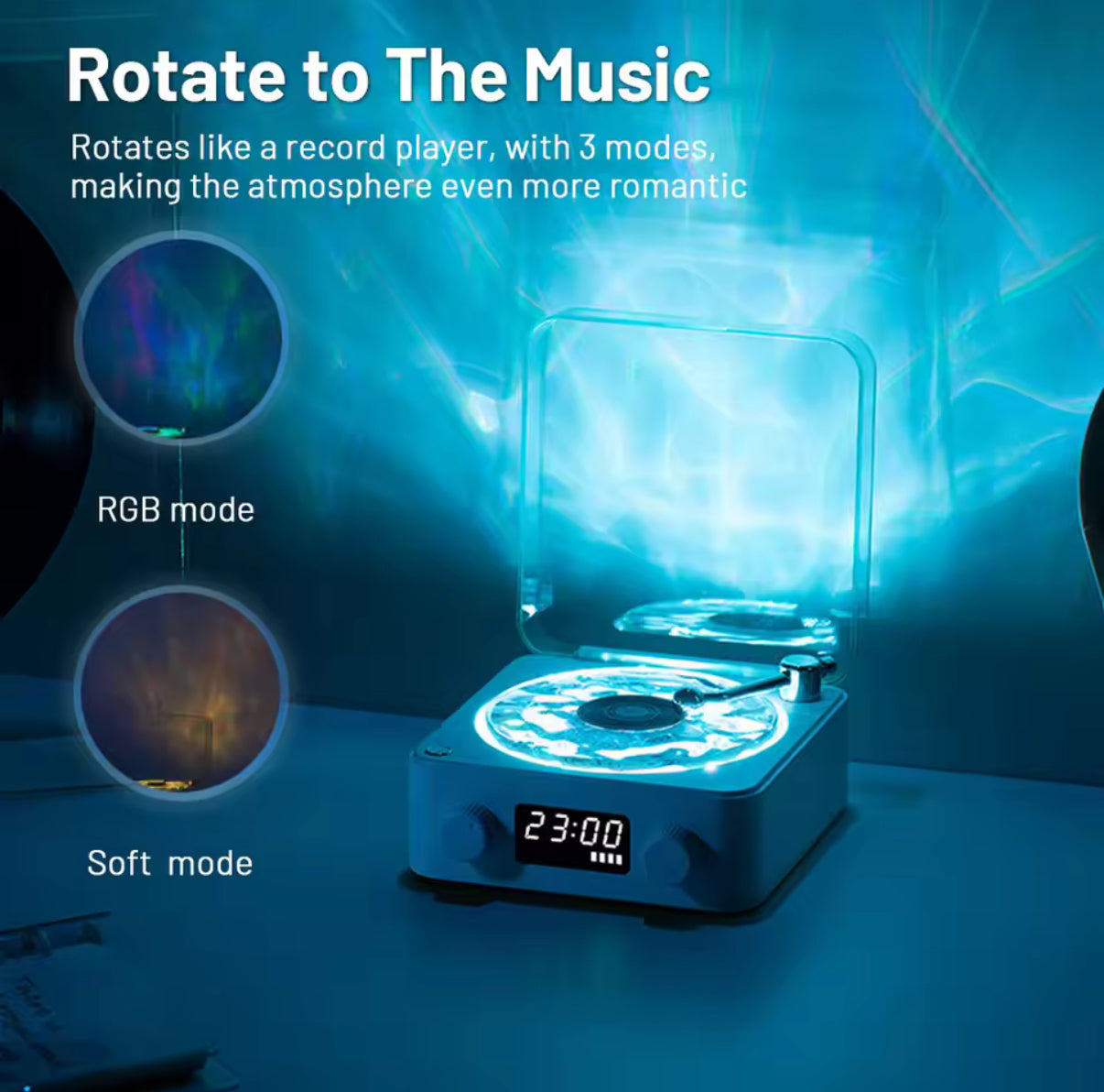 Decorative light with RGB and soft modes on a dark background