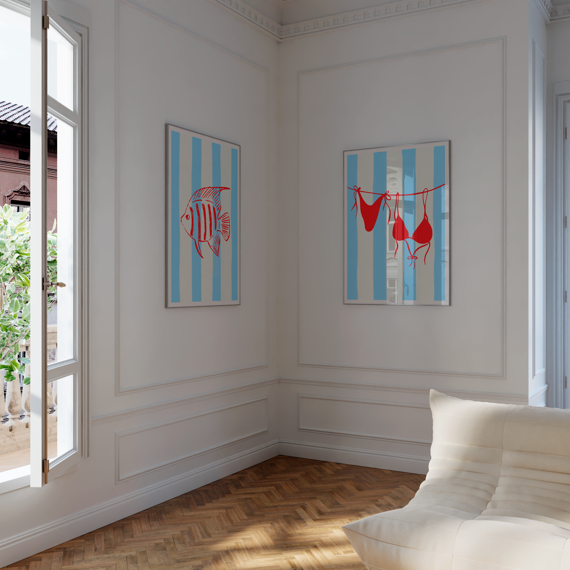 Digital download wall art that brings beach and summer energy into any space