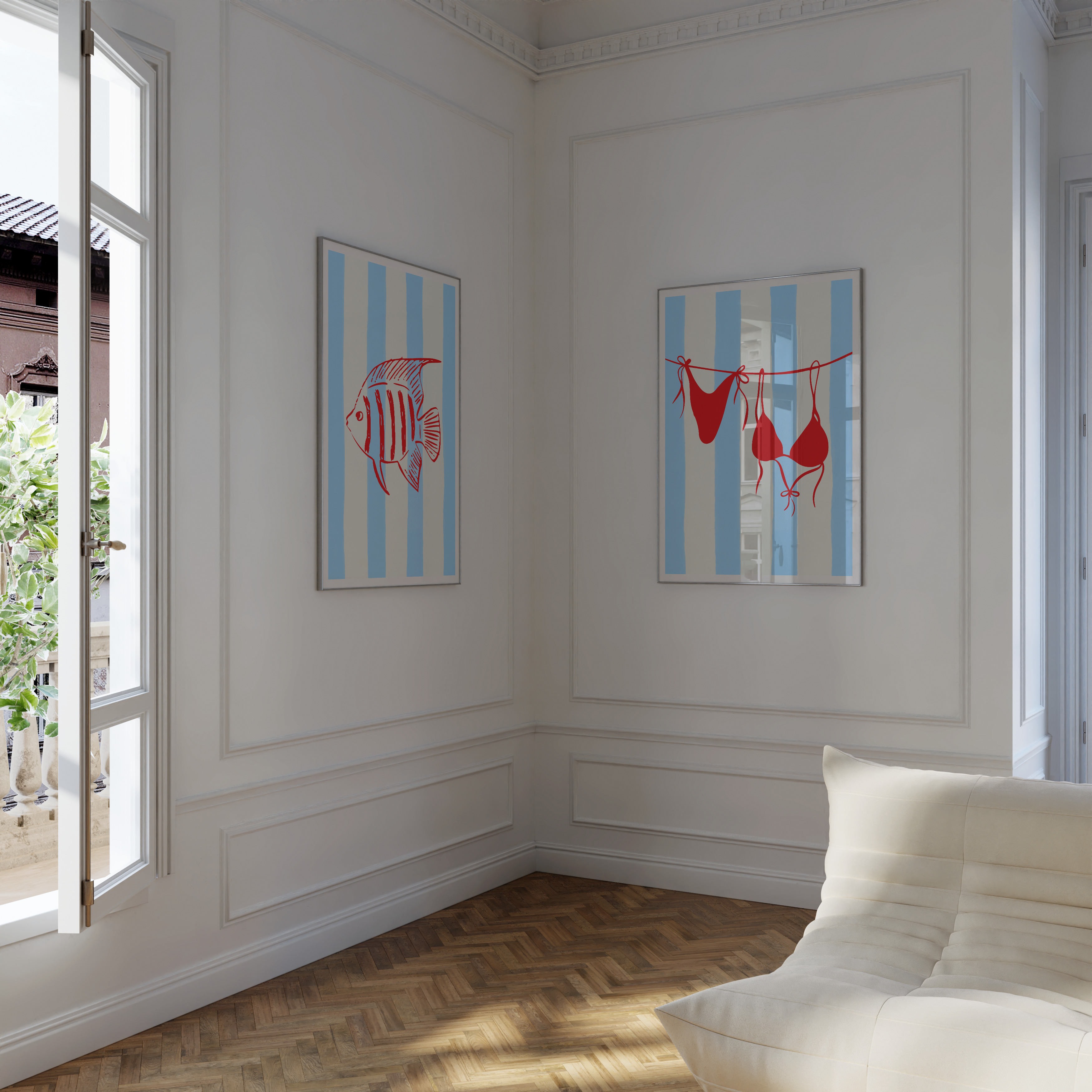 Digital download wall art that brings beach and summer energy into any space