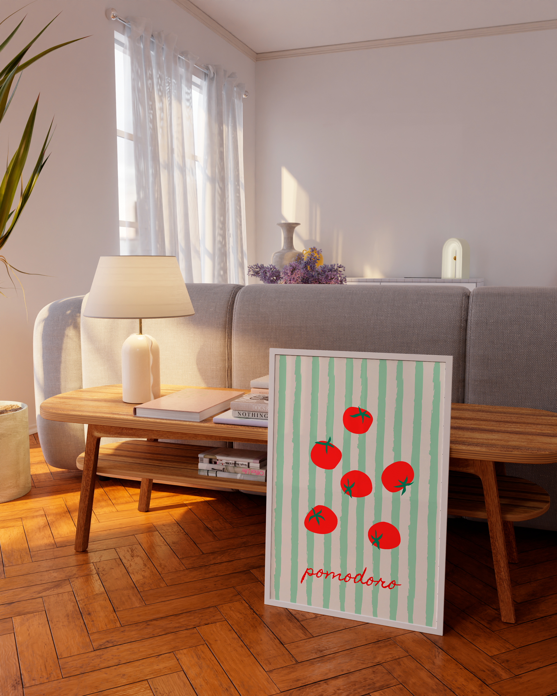 Hand-drawn tomato art prints featuring playful typography and vintage vibes