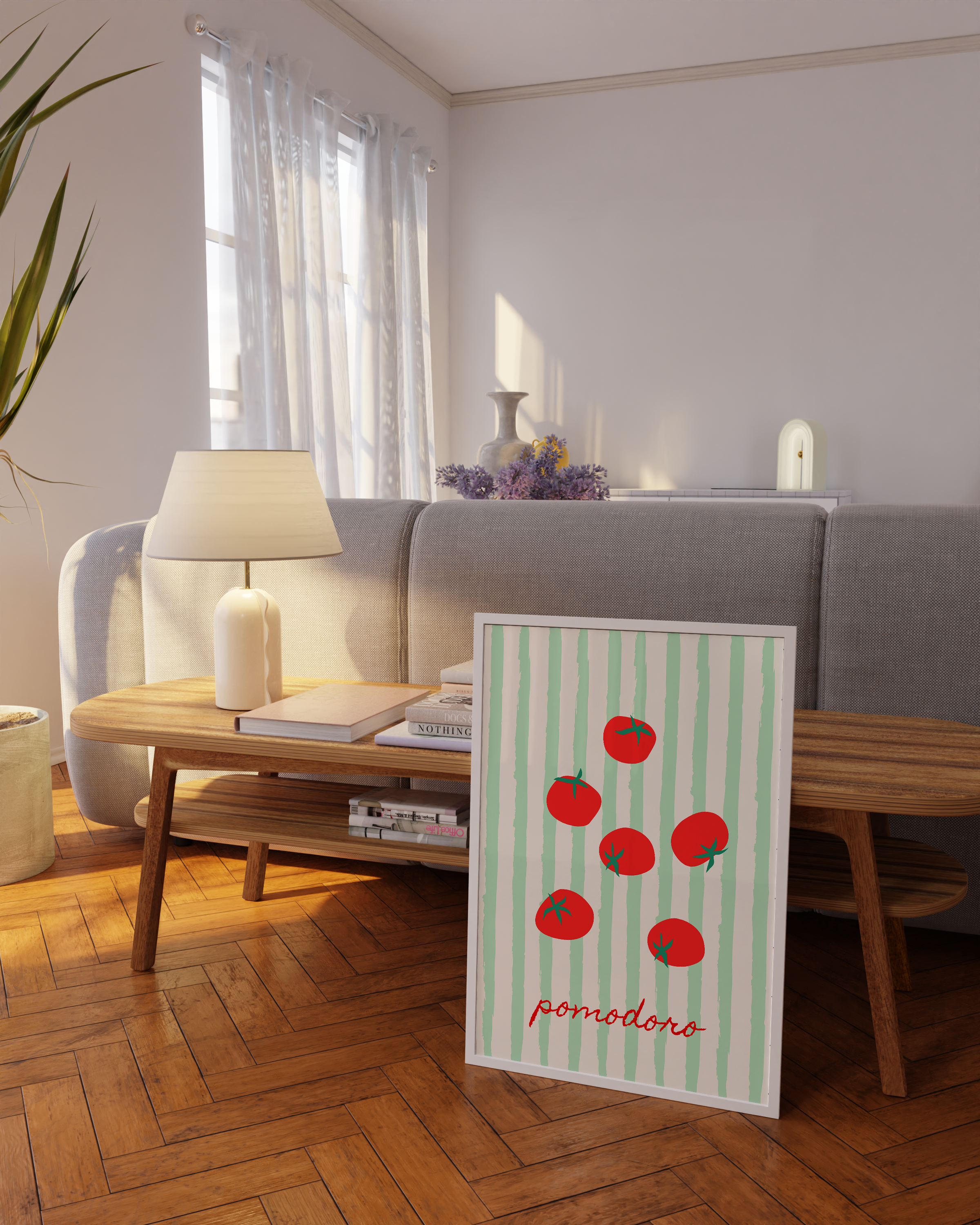 Hand-drawn tomato art prints featuring playful typography and vintage vibes