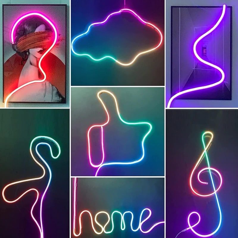 RGBIC neon LED light strip with dimmable and music sync functions