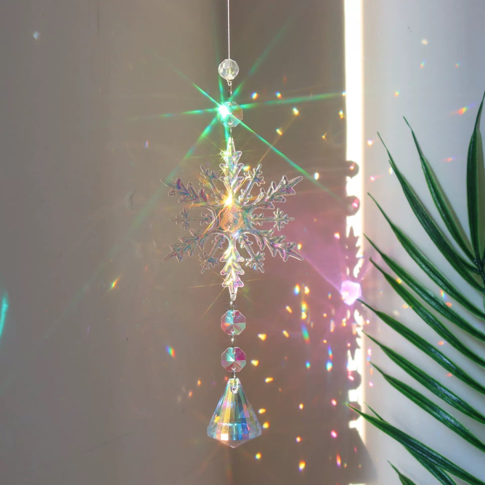 Holiday suncatcher wind chime for festive balcony decor