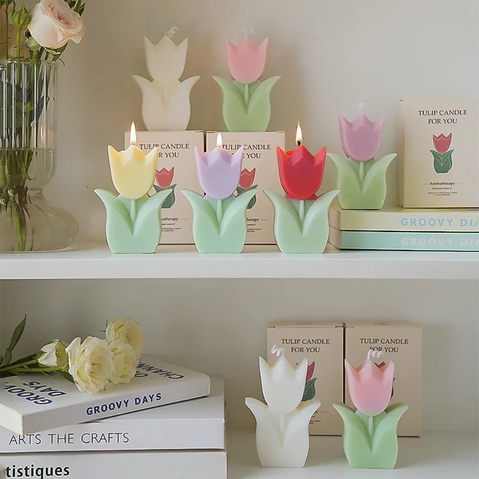 Handmade Tulip Aromatherapy Candle with Soy Wax