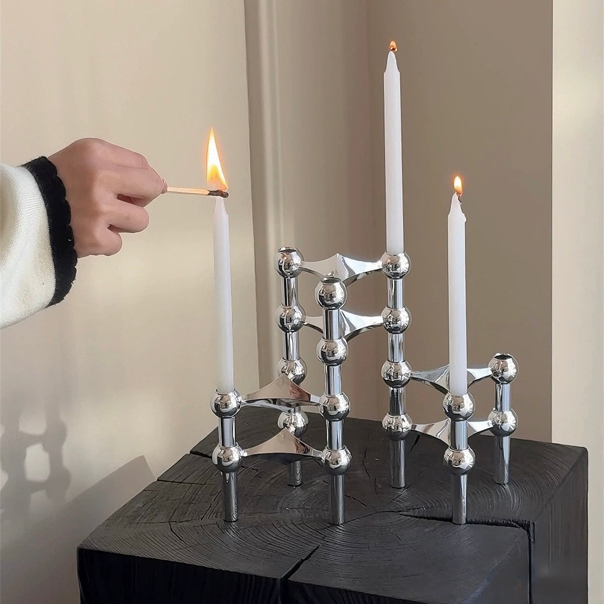 Side view highlighting the geometric molecular structure design.
