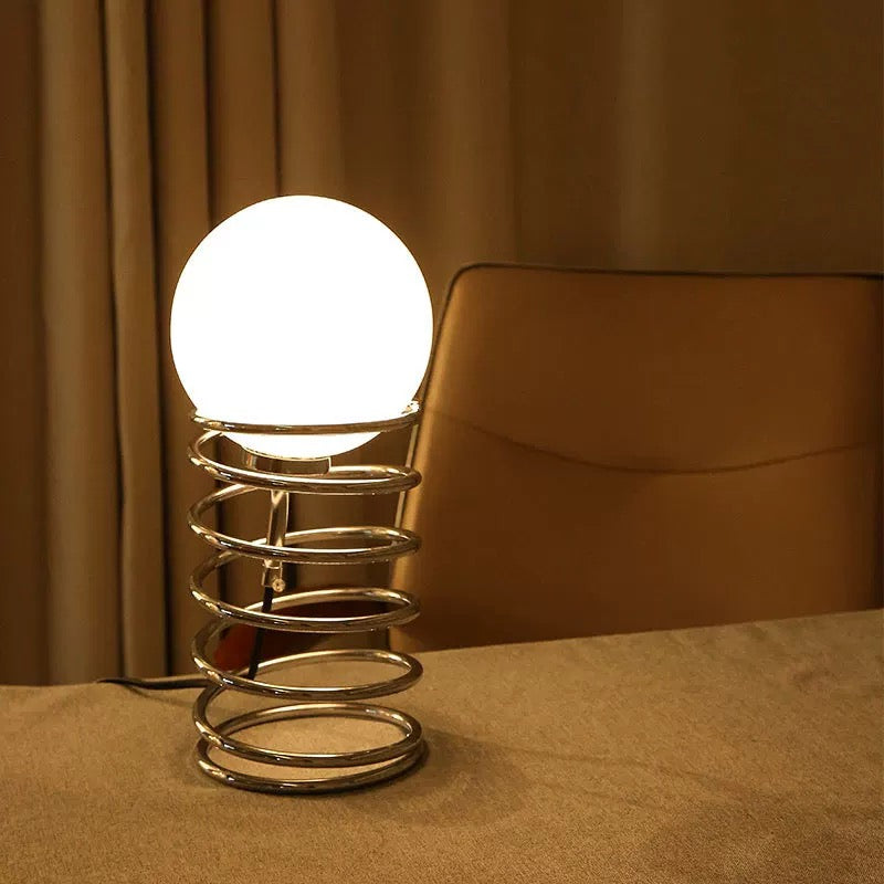 The lamp in a living room setting, complementing Nordic-style decor