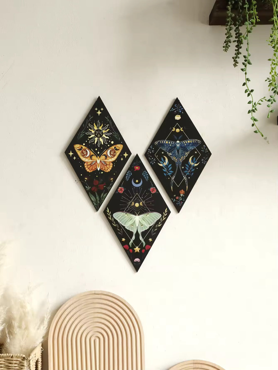 Butterfly Witchy Wall Decor with moon and star design