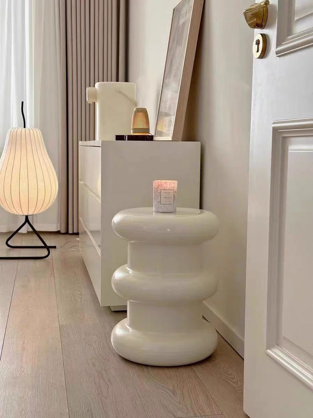 Stacked Ring Pedestal Side Table