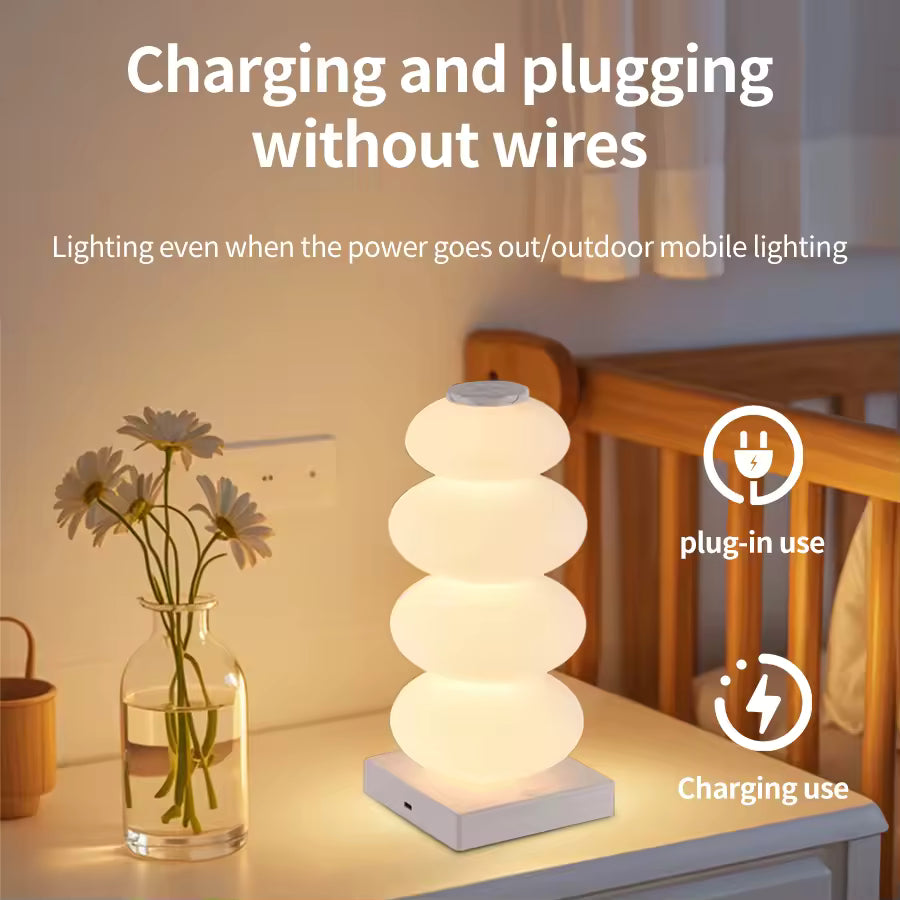 Multicolor LED table lamp for cozy bedroom setups and aesthetic vibes.