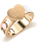 Trendy stainless steel colorful heart ring for women