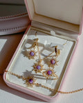 Gold and silver plated opal sun jewelry