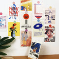 Artistic kawaii postcards for room and office décor