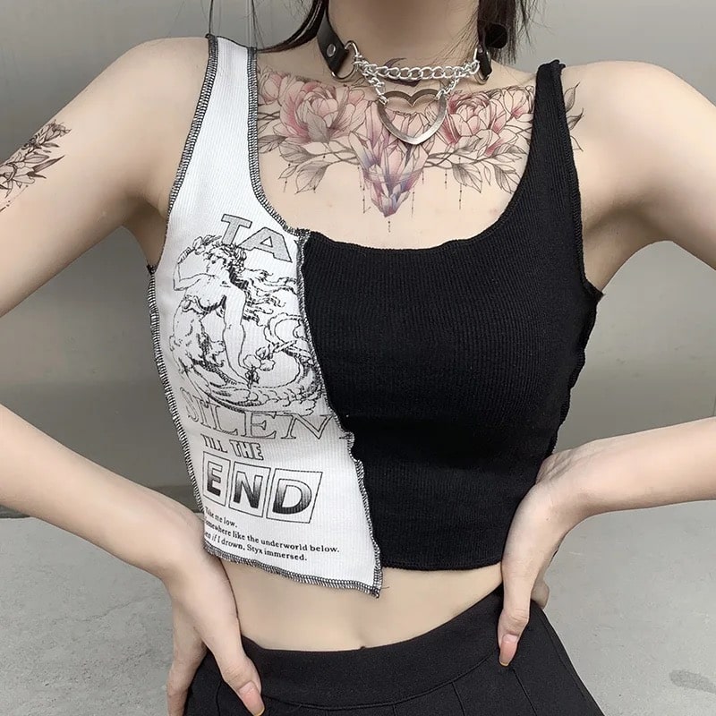 Women's Punk Crop Top – Sleeveless Design