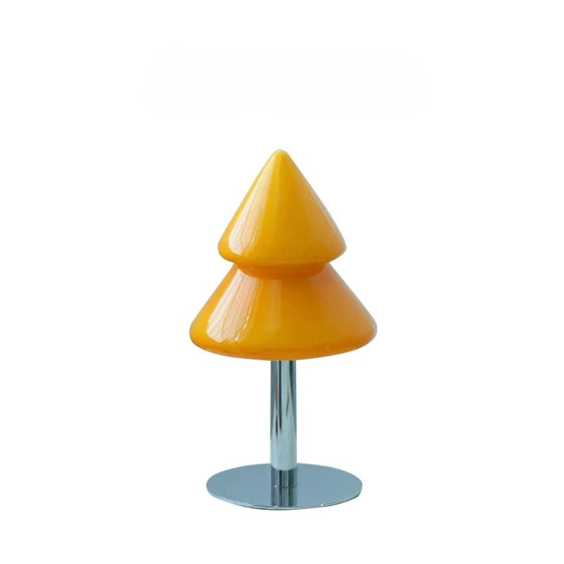 Yellow Christmas tree lamp with silver base